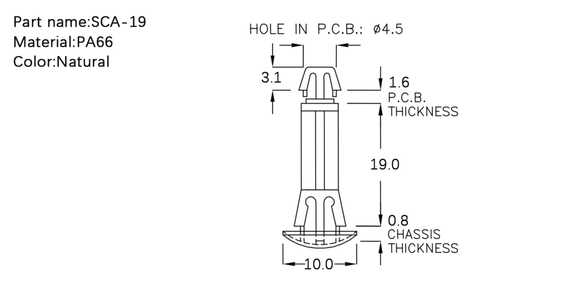  PCB Standoff SCA-19